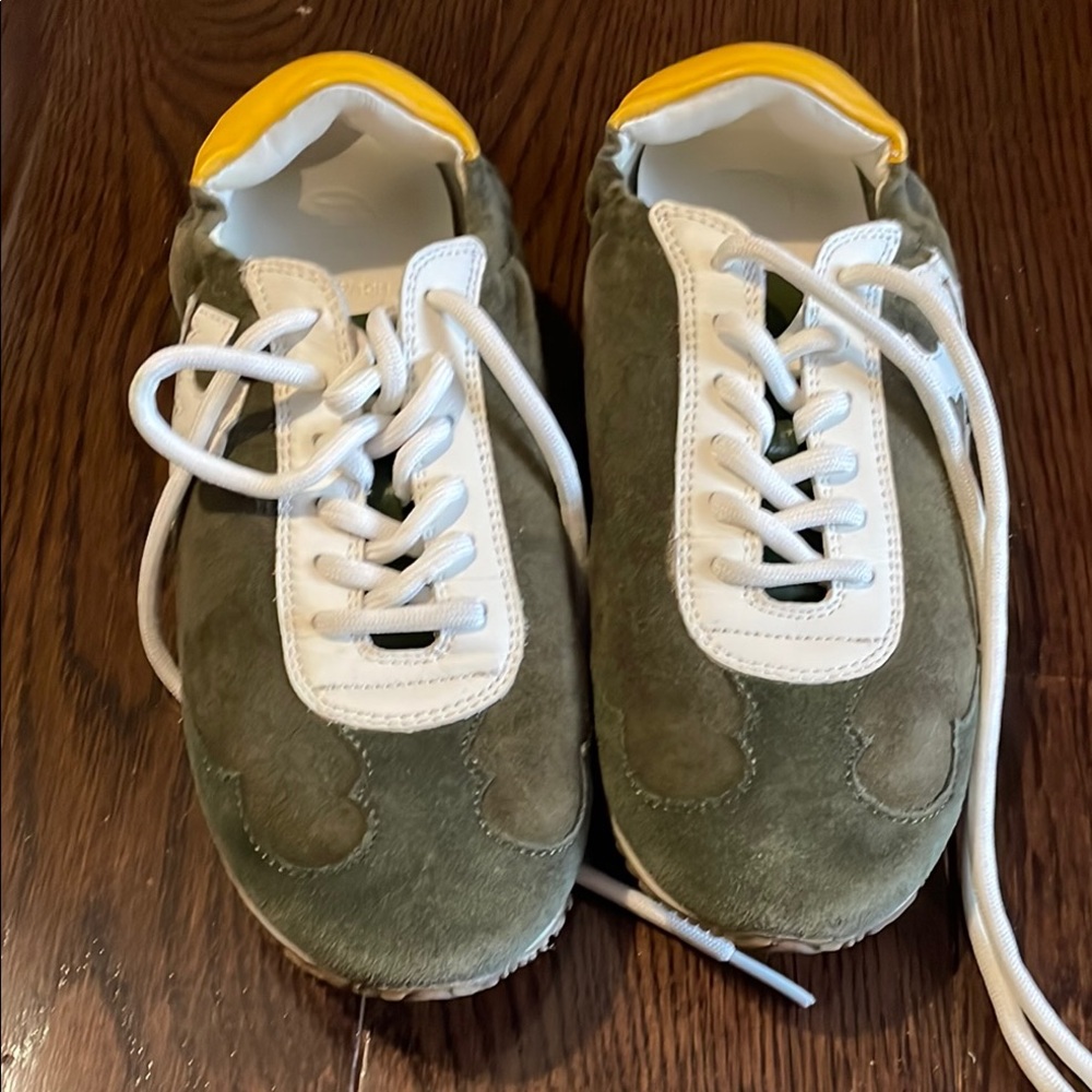 Tory Burch Green and Yellow Sneakers